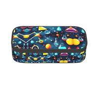 MDATT Trousse à crayons abstraite, science, chimie, multi-emplacements, jolie trousse portable pour l'école, le bureau, Noir , Taille unique, Organiseur de sac
