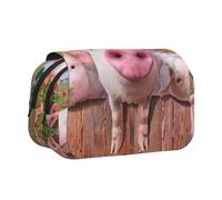 MDATT Trousse à crayons amusante avec imprimé cochon mignon pour adultes, étui de transport durable, Noir , Taille unique, Organiseur de sac