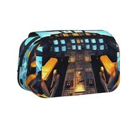 MDATT Trousse à crayons avec impression de cockpit d'avion pour adultes, étui de transport durable, Noir , Taille unique, Organiseur de sac