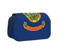 MDATT Trousse à crayons avec impression drapeau de l'État de l'Idaho pour adultes, étui de transport durable, Noir , Taille unique, Organiseur de sac