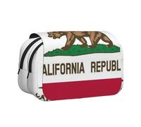 MDATT Trousse à crayons avec imprimé drapeau de l'État de Californie pour adultes, étui de transport durable, Noir , Taille unique, Organiseur de sac