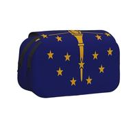 MDATT Trousse à crayons avec imprimé drapeau de l'État de l'Indiana pour adultes, étui de transport durable, Noir , Taille unique, Organiseur de sac