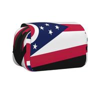MDATT Trousse à crayons avec imprimé drapeau de l'État de l'Ohio pour adultes, étui de transport durable, Noir , Taille unique, Organiseur de sac