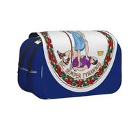 MDATT Trousse à crayons avec imprimé drapeau de l'État de Virginie pour adultes, étui de transport durable, Noir , Taille unique, Organiseur de sac