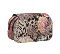 MDATT Trousse à crayons avec imprimé léopard rose pour adultes, étui de transport durable, Noir , Taille unique, Organiseur de sac