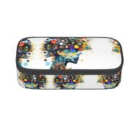 MDATT Trousse à crayons avec intelligence artificielle, motif cerveau, multi-compartiments, jolie trousse portable pour l'école et le bureau, Noir , Taille unique, Organiseur de sac