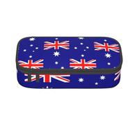 MDATT Trousse à crayons avec motif drapeau australien, pochette à crayons multi-compartiments, jolie trousse portable pour l'école et le bureau, Noir , Taille unique, Organiseur de sac
