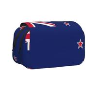 MDATT Trousse à crayons avec motif drapeau de la Nouvelle-Zélande pour adultes, étui de transport durable, Noir , Taille unique, Organiseur de sac
