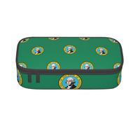 MDATT Trousse à crayons avec motif drapeau de Washington, pochette à crayons multi-emplacements, jolie trousse portable pour l'école et le bureau, Noir , Taille unique, Organiseur de sac