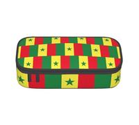 MDATT Trousse à crayons avec motif drapeau du Sénégal - Avec plusieurs fentes - Jolie trousse portable pour l'école et le bureau, Noir , Taille unique, Organiseur de sac