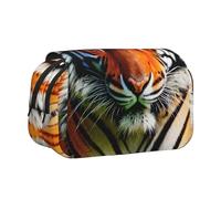 MDATT Trousse à crayons avec motif tigre et rayures oranges pour adultes, étui de transport durable, Noir , Taille unique, Organiseur de sac