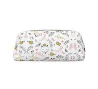 MDATT Trousse à crayons en cuir avec fermeture éclair pour stylos, crayons, marqueurs, doré, Taille unique, Trousse de maquillage