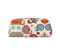 MDATT Trousse à crayons en cuir avec fermeture éclair pour stylos, crayons, marqueurs - Motif escargot mignon, doré, Taille unique, Trousse de maquillage