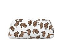 MDATT Trousse à crayons en cuir avec fermeture éclair pour stylos, crayons, marqueurs Motif kiwi oiseau mignon, doré, Taille unique, Trousse de maquillage