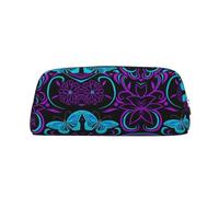 MDATT Trousse à crayons en cuir avec motif papillon sur une belle fleur imprimée pour stylos, crayons, marqueurs, Argenté., Taille unique, Trousse de maquillage