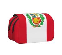 MDATT Trousse à crayons imprimée drapeau du Pérou pour adultes, étui de transport durable, Noir , Taille unique, Organiseur de sac