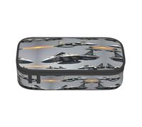 MDATT Trousse à crayons multi-emplacements pour l'école et le bureau Motif avions de combat, Noir , Taille unique, Organiseur de sac