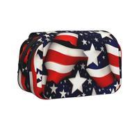 MDATT Trousse à crayons pour adultes, motif drapeau américain, étoiles, rayures imprimées, étui de transport durable, Noir , Taille unique, Organiseur de sac