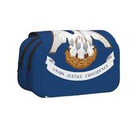 MDATT Trousse à crayons pour adultes, motif drapeau de l'État de Louisiane, étui de transport durable, Noir , Taille unique, Organiseur de sac