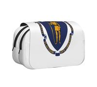 MDATT Trousse à crayons pour adultes, motif drapeau de l'État du Massachusetts, étui de transport durable, Noir , Taille unique, Organiseur de sac
