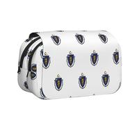 MDATT Trousse à crayons pour adultes, motif drapeau de l'État du Massachusetts, étui de transport durable, Noir , Taille unique, Organiseur de sac