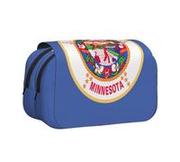 MDATT Trousse à crayons pour adultes, motif drapeau de l'État du Minnesota, étui de transport durable, Noir , Taille unique, Organiseur de sac