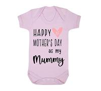MDB23 Body pour bébé Motif cœur rose Inscription Happy 1st Mother's Day as my Mummy, rose pastel, 3-6 Months