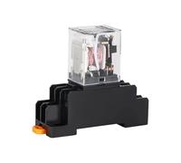 MDBJTCYZN 10PCS Intermediate Relay Miniature Control Small with Base Copper Coil DC 12V 24V AC 110V 220V HH52P/53P/54P HH62P HH63P(220V(10PCS),HH62P AC)