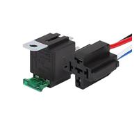 MDBJTCYZN 30A Automotive Fused Relay with Iron Back Socket 24V 5 Pin Normally Open Copper Coil Silver Alloy Retardant Shell