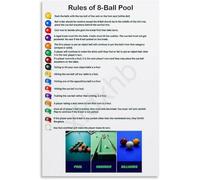 MDBJTCYZN 8 Ball Standard Poster Bar Game Etiquette Wall Hanging