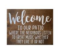 MDBJTCYZN Funny Welcome Patio Sign Whether They Like It Or Not Metal Tin Sign Novelty Backyard Decor Outdoor Humor for Garden Porch Deck 8 X 12 inch