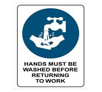 MDBJTCYZN Hands Must Be Washed Before Returning To Work Metal Tin Sign 12x8 Inch