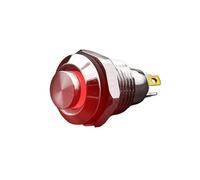 MDBJTCYZN Interrupteur à bouton-poussoir métallique de 10 mm avec voyant LED rouge, réinitialisation automatique, momentané, 4 broches, tête haute, 1,8 V