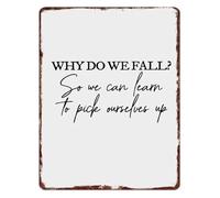 MDBJTCYZN Keep Going Metal Tin Sign Fall Down Rise Up Inspirational Art For Small Business Office Reception 8 X 12 inch