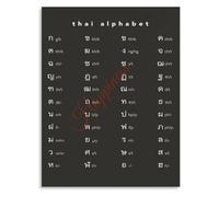 MDBJTCYZN Learn Thai Script Pronunciation Educational Poster | Thai script pronunciation guide educational poster for students(Framed,12x18inch(30x45cm))