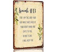 MDBJTCYZN Metal Sign Isaiah 41 13 Wall-Art Scripture Poster Vintage Rustic Tin Sign Home Office Prayer Room Bedroom Decor 8 X 12 inch