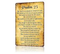 MDBJTCYZN Retro Metal Plaque Psalm 23 Decor 8x12 Inch | Elegant typography creates a focal point on wall Ideal for corner or prayer space
