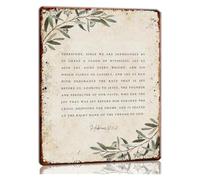 MDBJTCYZN Scripture Metal Tin Sign Hebrews 12 1-2 Let Run with Endurance Encouraging Words Vintage Style Botanical Wall-Art for Home Study Entryway 8 X inch