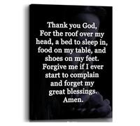 MDBJTCYZN Thank You God Inspirational Canvas - Religious Wall Art Featuring a Gratitude Verse for Prayer Room, Study, or Cottage Decor(Unframed,12x18inch(30x45cm))