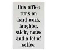 MDBJTCYZN This Office Runs on Hard Work and Coffee Funny Tin Sign Rustic Wall-Art for Decor Home Bar Gift for Coworker (8 X 12 inch)