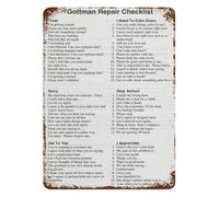MDBJTCYZN Vintage Relationship Repair Checklist Couples Communication Tool Metal Tin Sign Conflict Resolution Wall Decor 8 X 12 inch