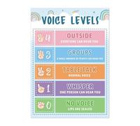 MDBJTCYZN ZGPOSQKZSC Boho Chic Voice Level Chart Classroom Noise Management Poster for Teachers Elementary Pre-k Rules Decor Back to School(Unframed,16x24inch(40x60cm))