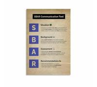 MDBJTCYZN ZGPOSQKZSC Communication Canvas Art SBAR Guide Situation Background Assessment Recommendation for Nurses(Unframed,12x18inch(30x45cm))