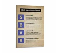 MDBJTCYZN ZGPOSQKZSC Communication Canvas Art SBAR Guide Situation Background Assessment Recommendation for Nurses(Framed,16x24inch(40x60cm))