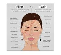 MDBJTCYZN ZGPOSQKZSC Dermal Filler and Toxin Injections Differences Infographic Poster for Spa Clinic Decor Canvas Wall-Art(Framed,16x24inch(40x60cm))