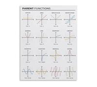 MDBJTCYZN ZGPOSQKZSC Essential Algebra 1 Chart Parent Functions Graphs Equations Poster for Students Study Aid Gift(Framed,16x24inch(40x60cm))