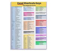 MDBJTCYZN ZGPOSQKZSC Excel Shortcut Keys Productivity Poster Quick Reference Guide Canvas Wall-Art for Home Office Desk(Unframed,16x24inch(40x60cm))