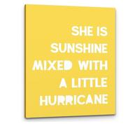 MDBJTCYZN ZGPOSQKZSC Girls Room Wall-Art She Is Sunshine Mixed With a Little Hurricane Print for Bedroom Home Nursery Playroom(Framed,08x12inch(20x30cm))