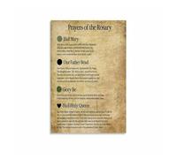 MDBJTCYZN ZGPOSQKZSC Guide to Praying the Rosary Poster, Traditional Catholic Prayer Chart for Study, Sacristy, and Spiritual Corner(Framed,16x24inch(40x60cm))