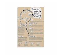 MDBJTCYZN ZGPOSQKZSC Guide to Praying the Rosary Poster, Traditional Catholic Prayer Chart for Study, Sacristy, and Spiritual Corner(Framed,16x24inch(40x60cm))